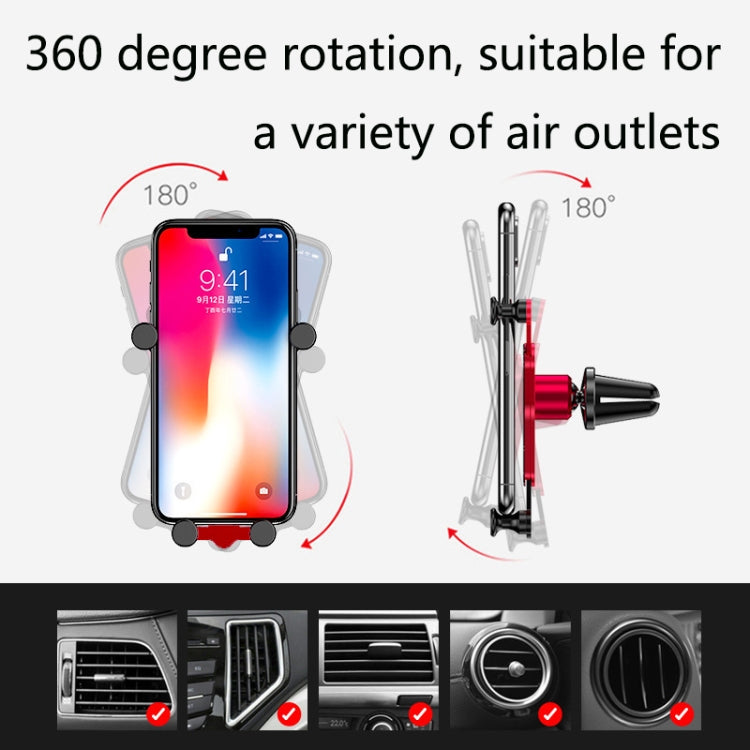 OATSBASF Car Air Outlet Gravity Mobile Phone Holder Snap-On Metal Bracket(Black) - HoMEdemic™ 