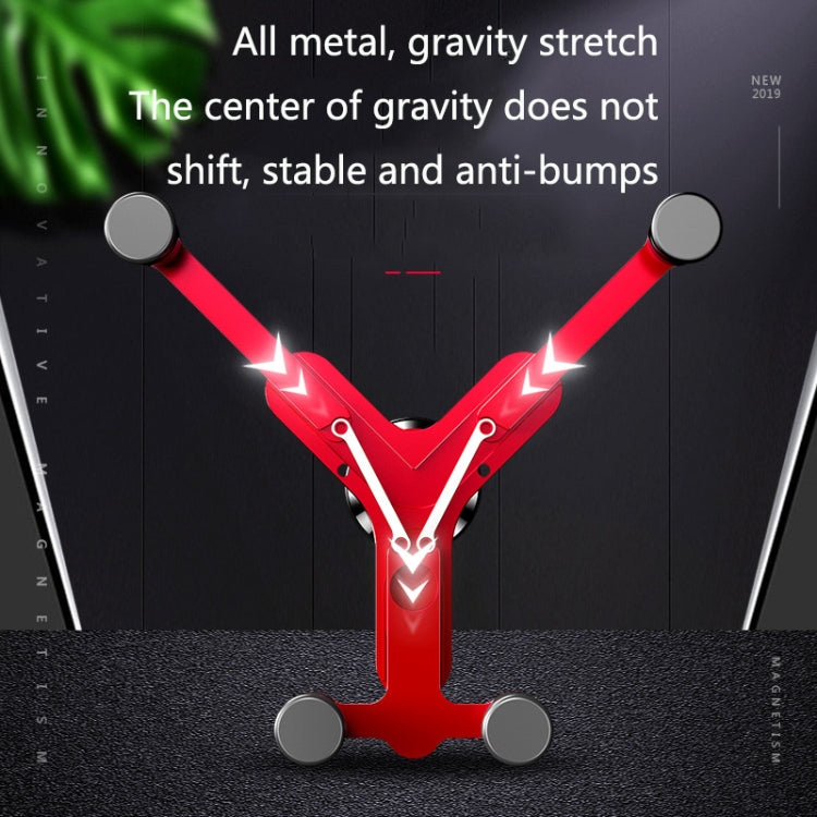 OATSBASF Car Air Outlet Gravity Mobile Phone Holder Snap-On Metal Bracket(Silver) - HoMEdemic™ 