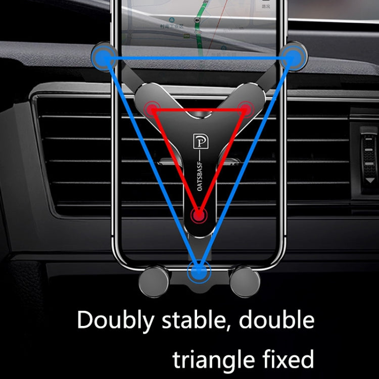 OATSBASF Car Air Outlet Gravity Mobile Phone Holder Snap-On Metal Bracket(Silver) - HoMEdemic™ 