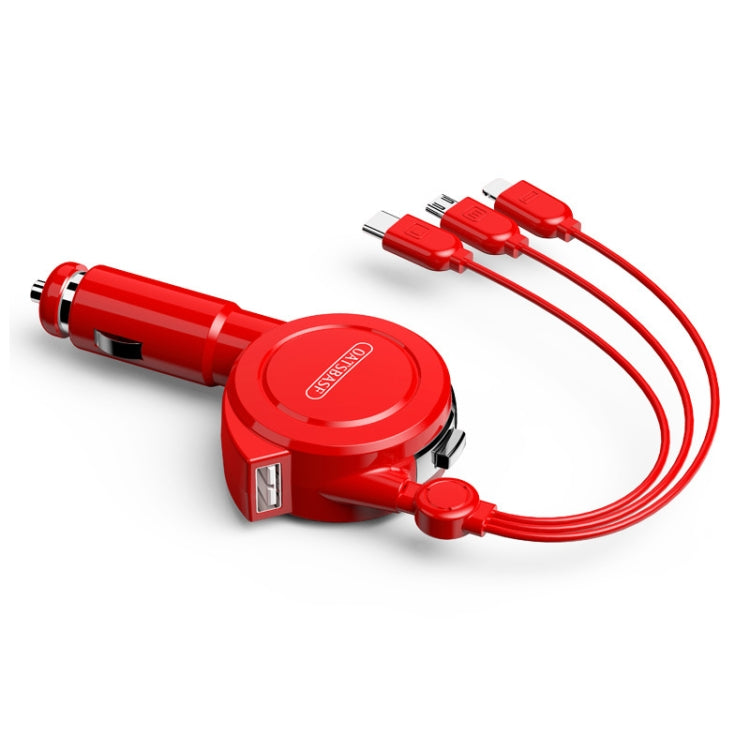 Oatsbasf 3 in 1 Multifunctional Car Charger Data Cable, Colour: 1M（Red） - HoMEdemic™ 