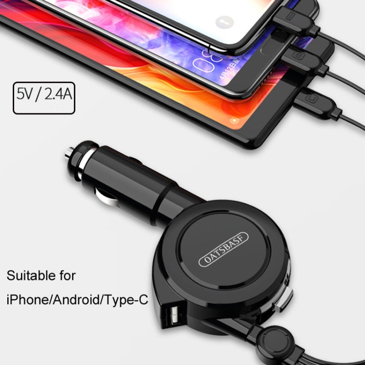 Oatsbasf 3 in 1 Multifunctional Car Charger Data Cable, Colour: 1M（Red） - HoMEdemic™ 