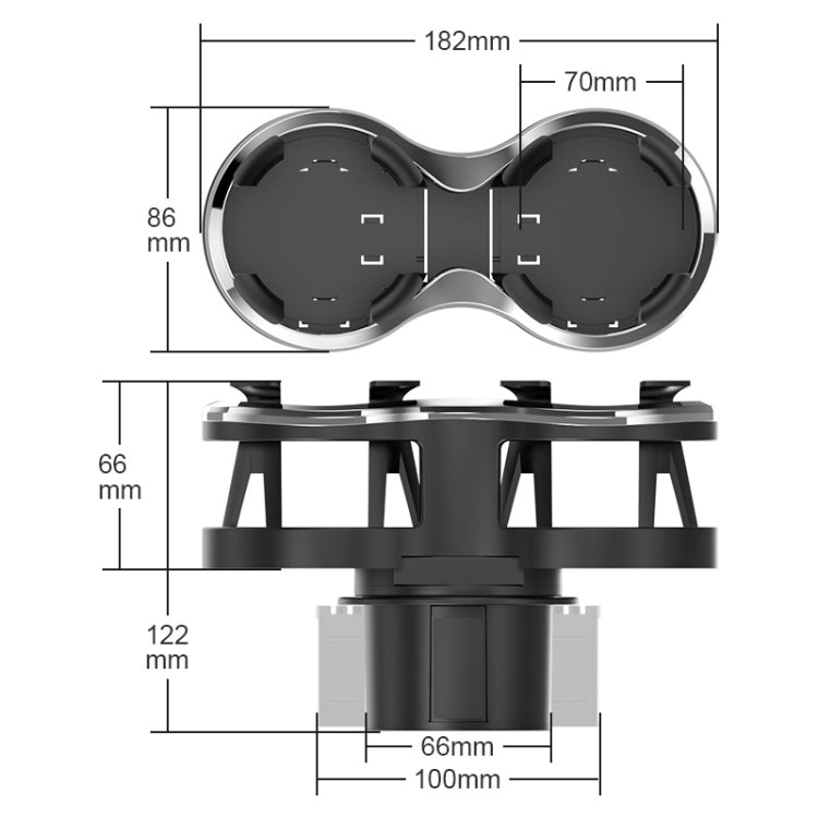 SHUNWEI SD-1038 Car Dual-Hole Water Cup Holder Cola Vacuum Flask Holder One For Two Beverage Holders, SD-1038 - HoMEdemic™ 