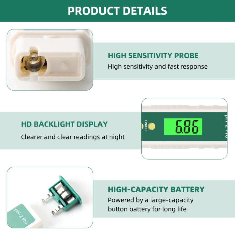 PH-2 Pro Litmus Tester Litmus Test Paper Color Change PH Meter Water Quality Meter - HoMEdemic™ 