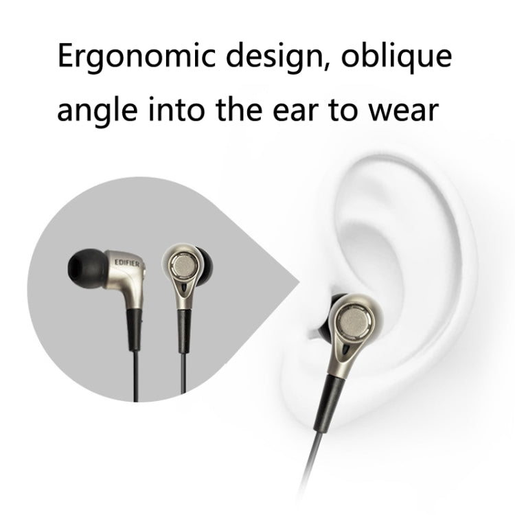 Edifier H230P In-Ear Subwoofer 3.5mm Wire-Controlled Sports Earphone With Microphone, Cable Length:1.3m(Black) - HoMEdemic™ 