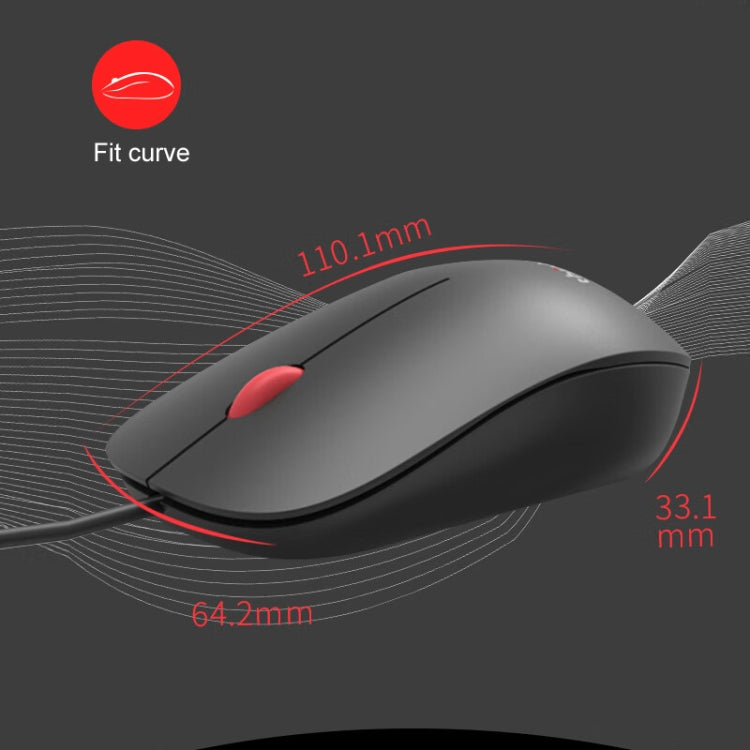 Lenovo Thinkplus M80 Office Lightweight Ergonomic Laptop Mouse, Specification: Wired - HoMEdemic™ 