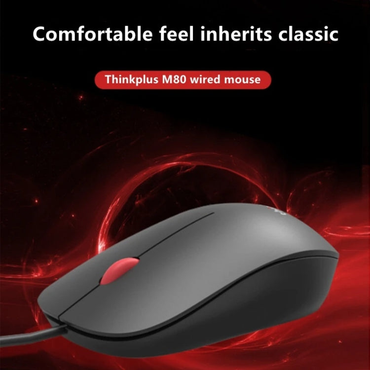 Lenovo Thinkplus M80 Office Lightweight Ergonomic Laptop Mouse, Specification: Wired - HoMEdemic™ 