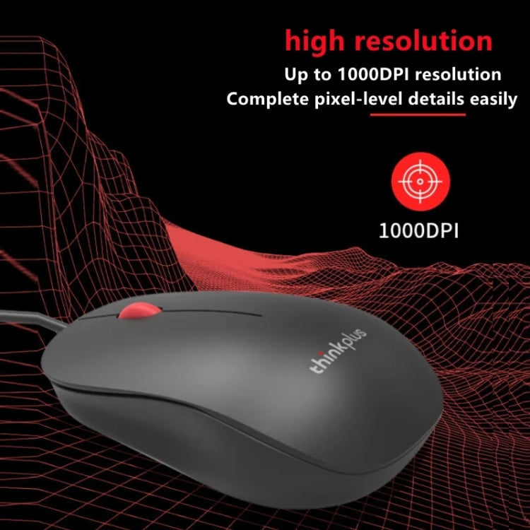 Lenovo Thinkplus M80 Office Lightweight Ergonomic Laptop Mouse, Specification: Wired - HoMEdemic™ 