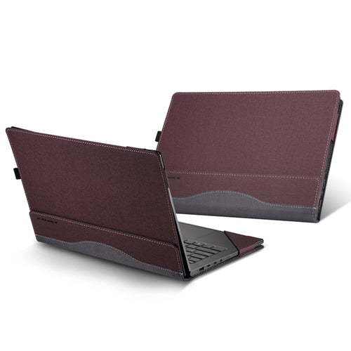 For Samsung Galaxy Book Flex 2020 15.6 inch Leather Laptop Anti-Fall Protective Case With Stand(Wine Red) - HoMEdemic™ 