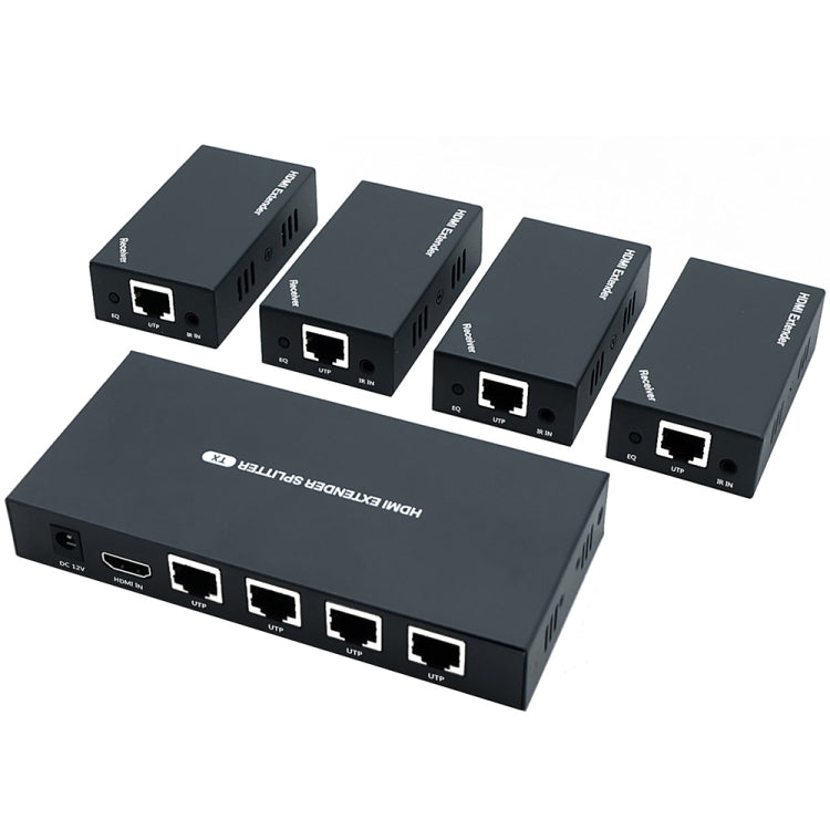 60m 1x4 HDMI Splitter POC Distribution Extender Supports 1080P@60Hz, Plug: US Plug - HoMEdemic™ 
