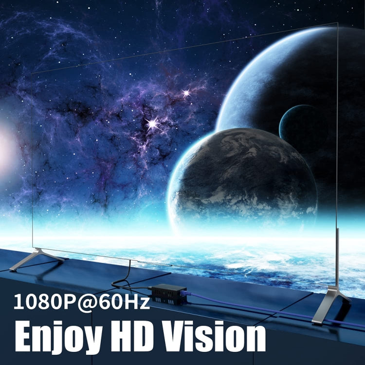 60m 1x4 HDMI Splitter POC Distribution Extender Supports 1080P@60Hz, Plug: EU Plug - HoMEdemic™ 