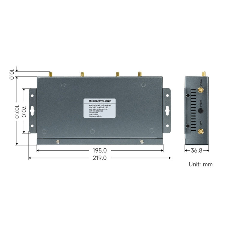 Waveshare RM520N-GL Wireless CPE Industrial 5G Router, Snapdragon X62 Onboard(US Plug) - HoMEdemic™ 