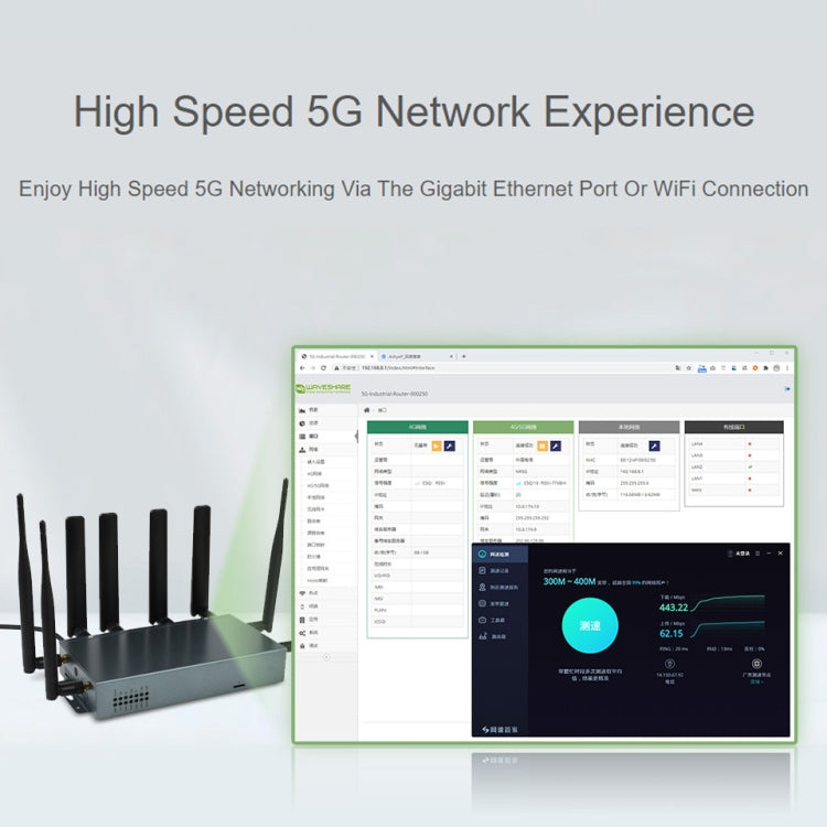 Waveshare RM520N-GL Wireless CPE Industrial 5G Router, Snapdragon X62 Onboard(EU Plug) - HoMEdemic™ 