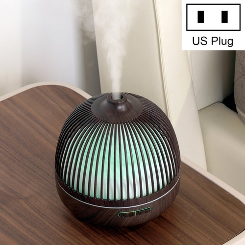 Bird Cage Wood Graphic Aromatherapy Machine Ultrasonic Smart Home Colorful Night Light Hollow Humidifier, Product specifications: US Plug(Deep Wood Pattern) - HoMEdemic™ 