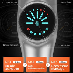 Y8-1 Fitness Massage Fascia Muscle Vibration Massager, Specification: Bright Gray(US Plug) - HoMEdemic™ 