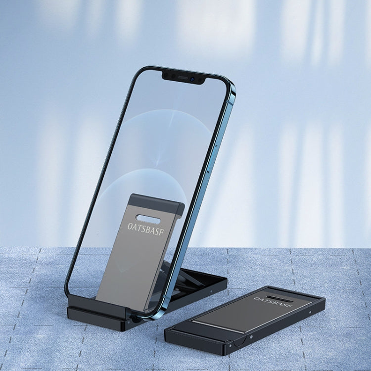 Oatsbasf 03637 Aluminum Alloy Mobile Phone Bracket Desktop Folding Portable Metal Rack(Black) - HoMEdemic™ 