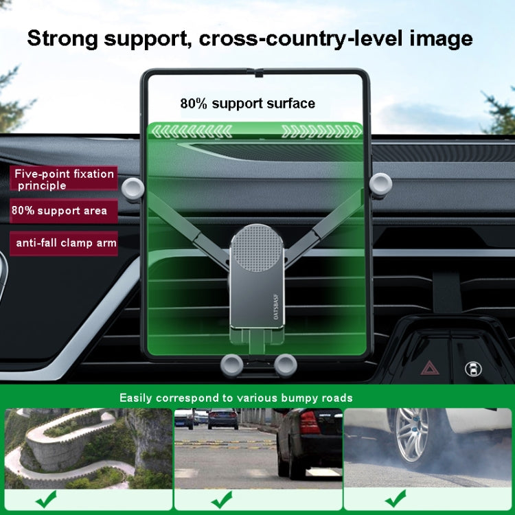 Oatsbasf Car Gravity Metal Bracket Scalable and Stable Mobile Phone Bracket Folding Screen Mobile Phone Exclusive Car Bracket(Paste Black) - HoMEdemic™ 