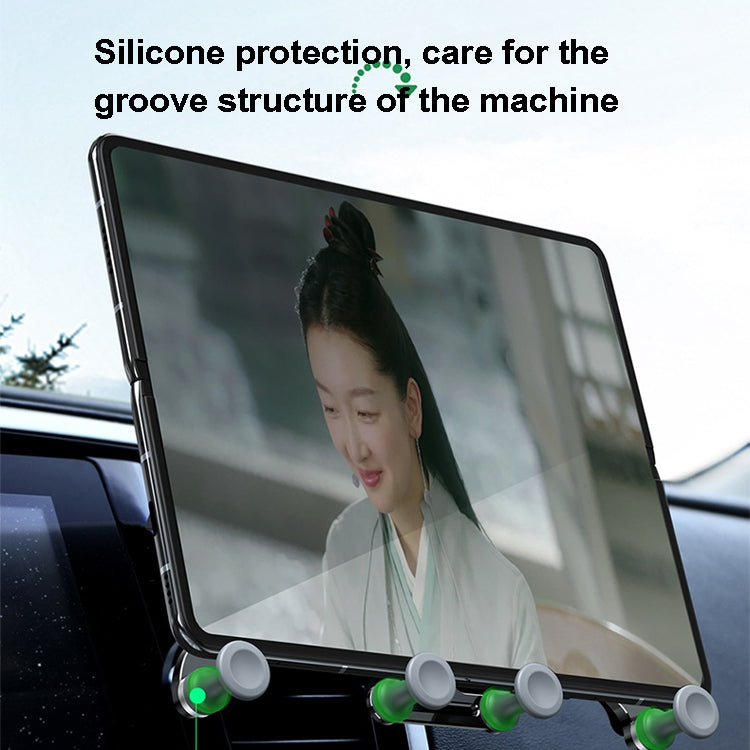 Oatsbasf Car Gravity Metal Bracket Scalable and Stable Mobile Phone Bracket Folding Screen Mobile Phone Exclusive Car Bracket(Paste Black) - HoMEdemic™ 