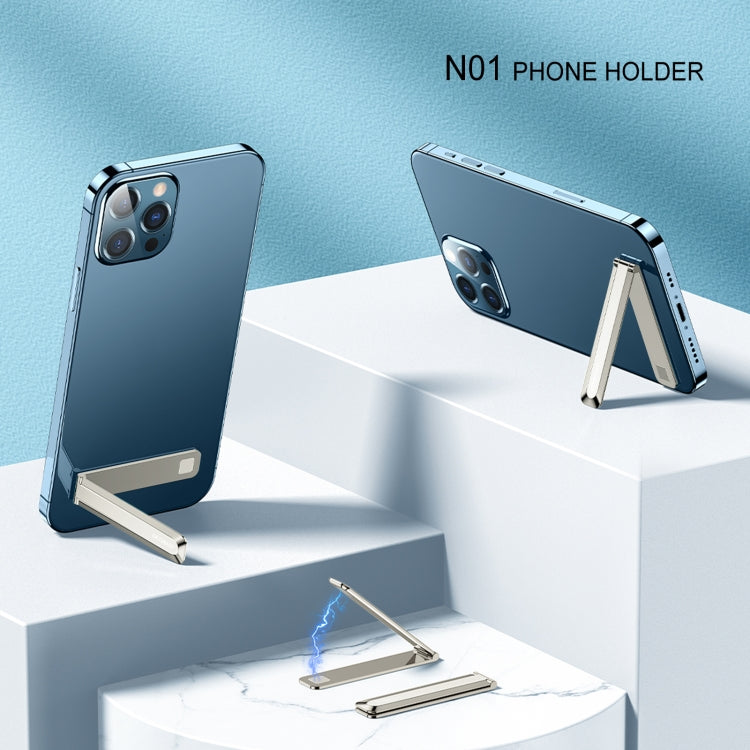 Oatsbasf 03654 Mini Mobile Phone Holder Back Sticker Portable Folding Desktop Multifunctional Magnetic Stand(Gold) - HoMEdemic™ 