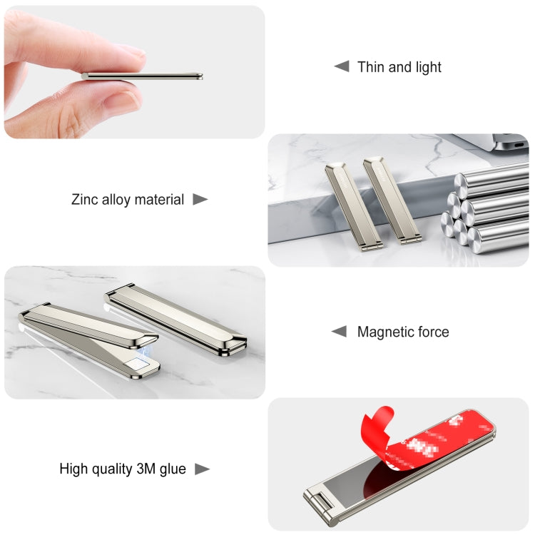 Oatsbasf 03654 Mini Mobile Phone Holder Back Sticker Portable Folding Desktop Multifunctional Magnetic Stand(Gold) - HoMEdemic™ 