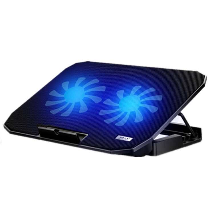ICE COOREL N106 Laptop Base Adjustment Radiator Dual-Fan Notebook Cooling Bracket, Colour: Standard Version (Blue Light) - HoMEdemic™ 