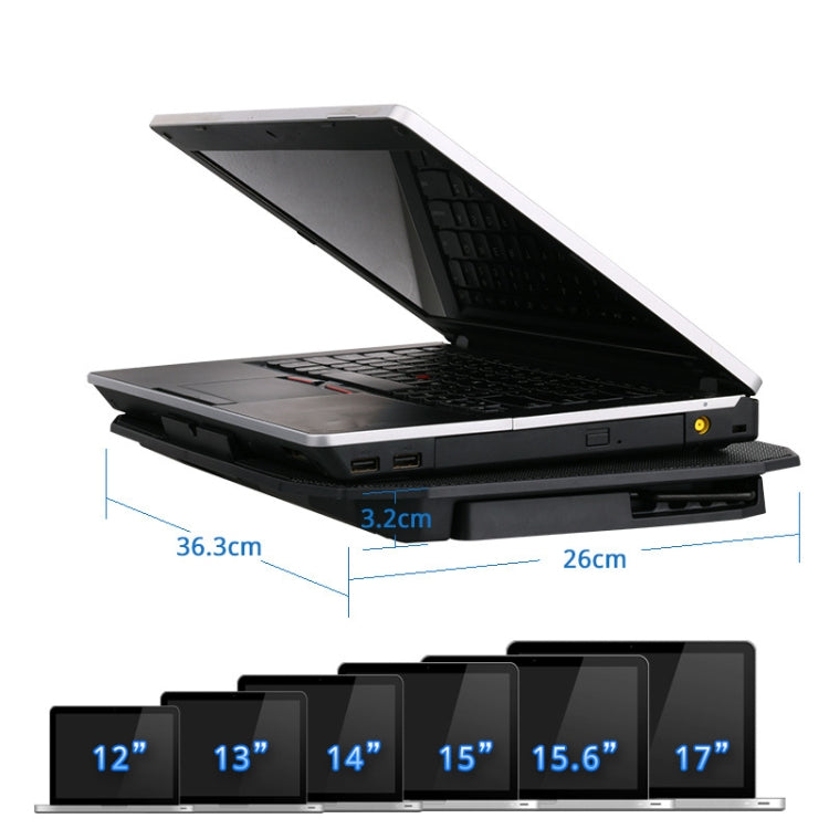 ICE COOREL N106 Laptop Base Adjustment Radiator Dual-Fan Notebook Cooling Bracket, Colour: Standard Version (Blue Light) - HoMEdemic™ 