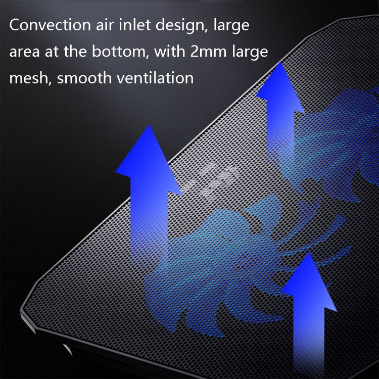 ICE COOREL N106 Laptop Base Adjustment Radiator Dual-Fan Notebook Cooling Bracket, Colour: Standard Version (Blue Light) - HoMEdemic™ 