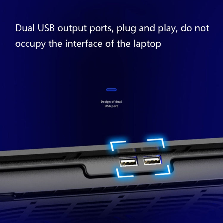 ICE COOREL N106 Laptop Base Adjustment Radiator Dual-Fan Notebook Cooling Bracket, Colour: Standard Version (Blue Light) - HoMEdemic™ 