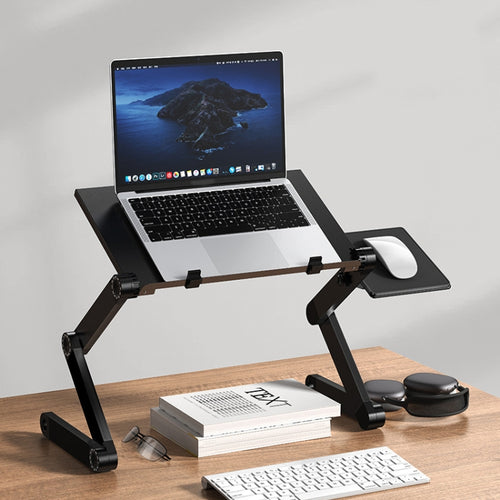 Oatsbasf Folding Computer Desk Laptop Stand Foldable Lifting Heightening Storage Portable Rack,Style: L01 Black - HoMEdemic™ 