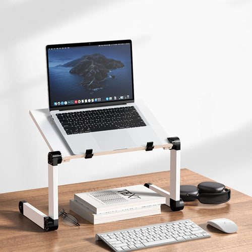 Oatsbasf Folding Computer Desk Laptop Stand Foldable Lifting Heightening Storage Portable Rack,Style: L02 White - HoMEdemic™ 