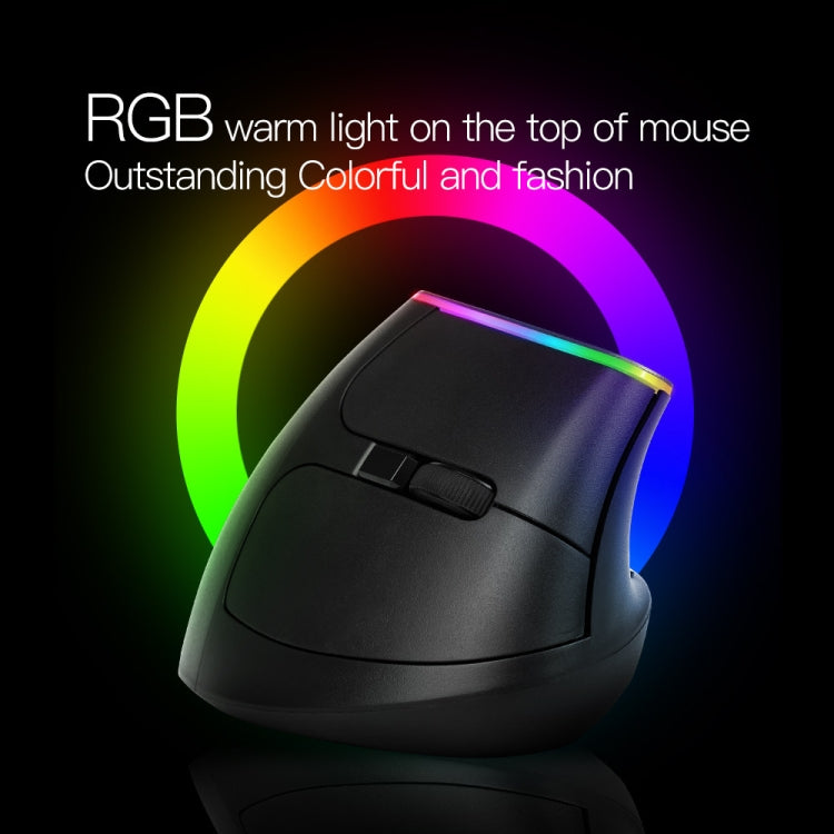 DELUX M618DB 6-Keys 1600 DPI RGB Vertical Wireless Bluetooth Dual-Mode Mouse(Lithium Bluetooth Version) - HoMEdemic™ 