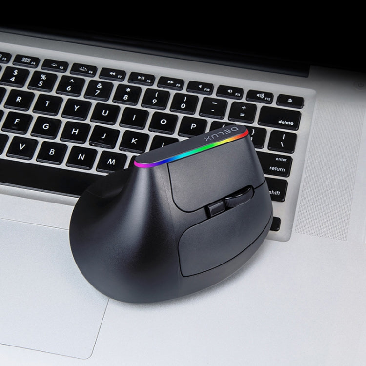 DELUX M618DB 6-Keys 1600 DPI RGB Vertical Wireless Bluetooth Dual-Mode Mouse(Lithium Bluetooth Version) - HoMEdemic™ 