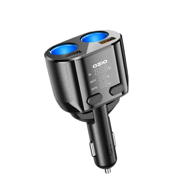 Ozio Car Charger Cigarette Lighter Conversion Plug USB Fast Flashing Charger, Model: CL48Q Black - HoMEdemic™ 