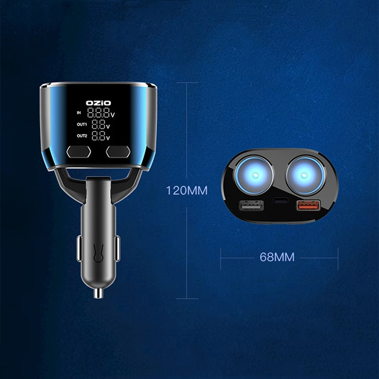 Ozio Car Charger Cigarette Lighter Conversion Plug USB Fast Flashing Charger, Model: CL48Q Black - HoMEdemic™ 