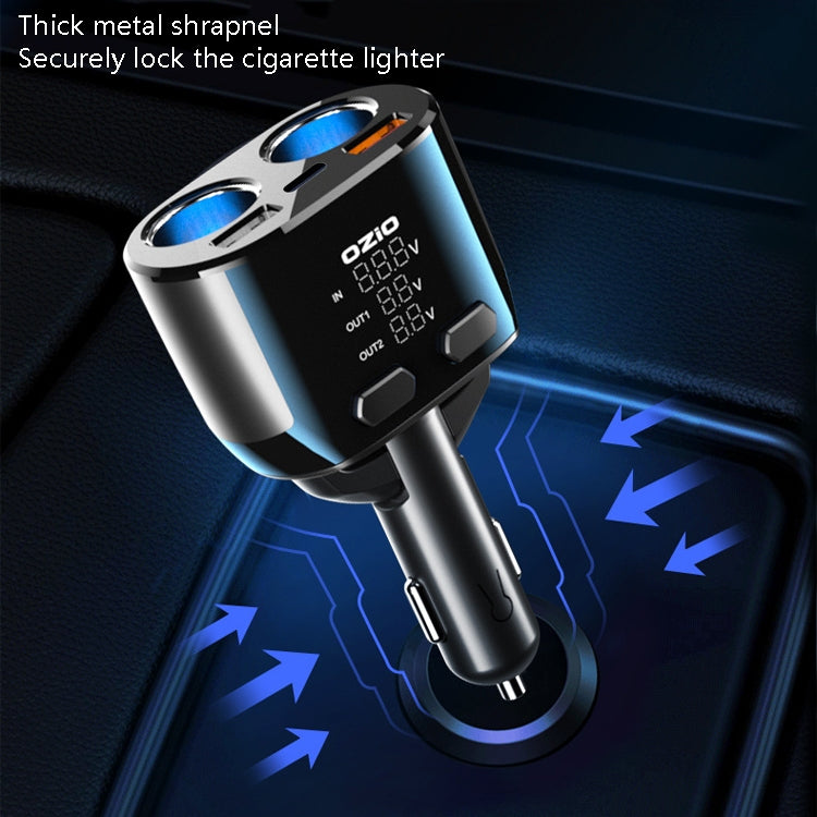 Ozio Car Charger Cigarette Lighter Conversion Plug USB Fast Flashing Charger, Model: CL48Q Black - HoMEdemic™ 