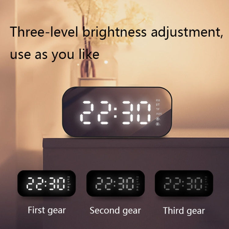 Havit M3 Subwoofer Mini Mirror Clock Bluetooth Speaker, Spsc: 1200mAh (White) - HoMEdemic™ 