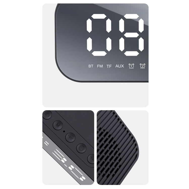 Havit M3 Subwoofer Mini Mirror Clock Bluetooth Speaker, Spsc: 1200mAh (White) - HoMEdemic™ 