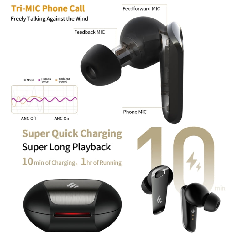 Edifier Waterproof and Dustproof Sports Wireless Bluetooth Earphone(Shadow Black) - HoMEdemic™ 