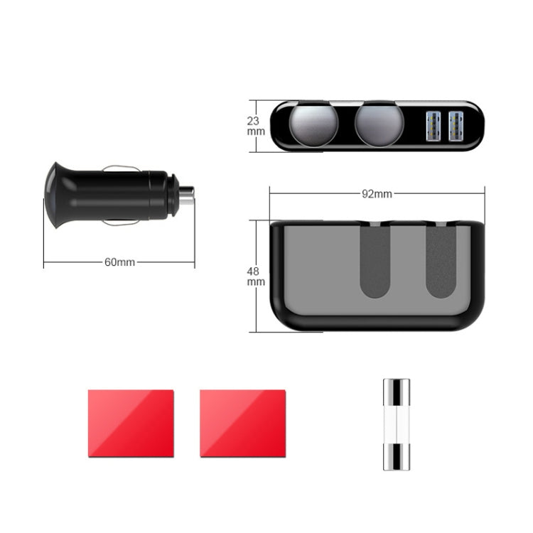 SHUNWEI Car Cigarette Lighter Charger 12/24V USB Converts Socket, Style: 2 Holes 2 USB - HoMEdemic™ 