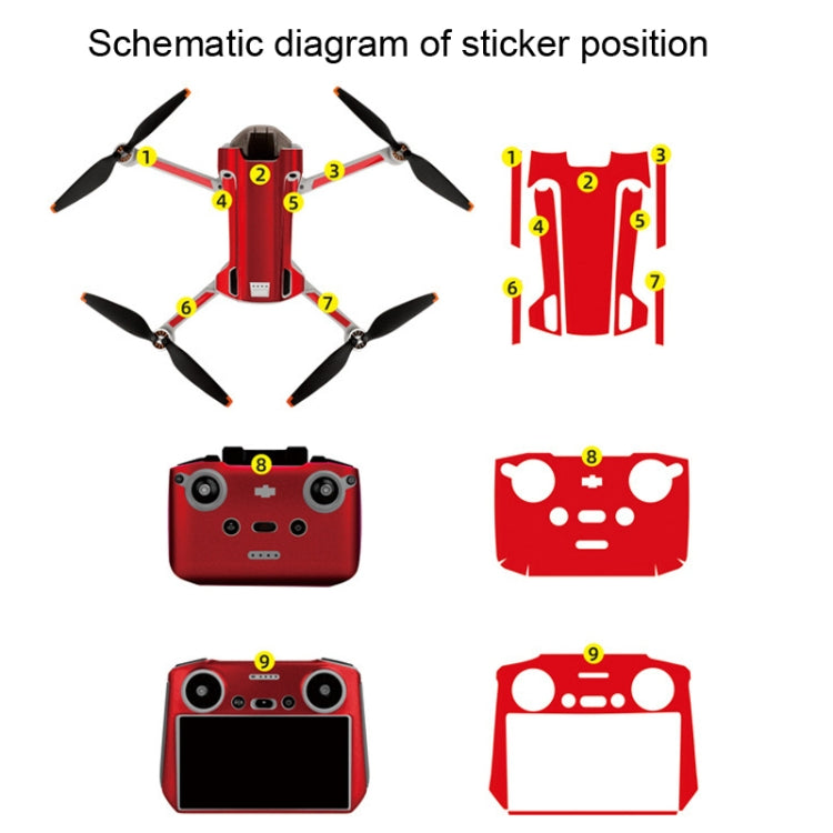 Sunnylife Drone+Remote Control Protective Sticker For DJI Mini 3 Pro RC Version(Aurora Red) - HoMEdemic™ 