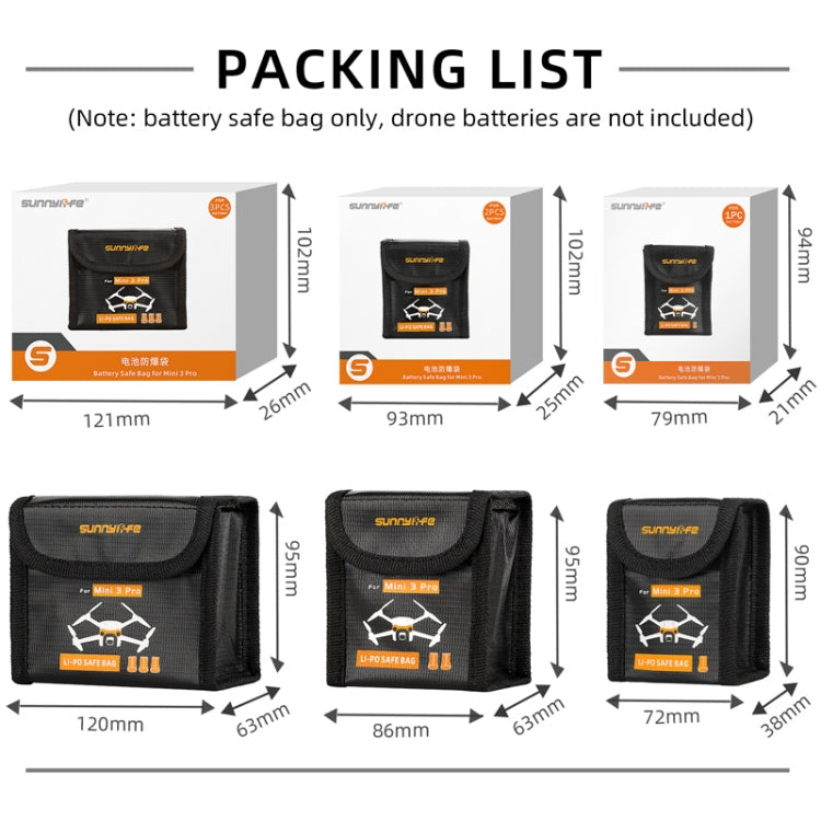 Sunnylife  Battery Explosion-proof Bag Storage Bag for DJI Mini 3 Pro,Size: Can Hold 1 Battery - HoMEdemic™ 