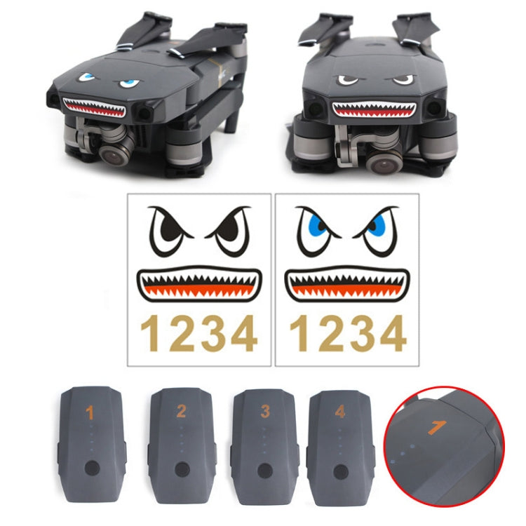 3 Sets Drone Shark Emoticon Body Sticker Battery Sticker(Blue Black) - HoMEdemic™ 