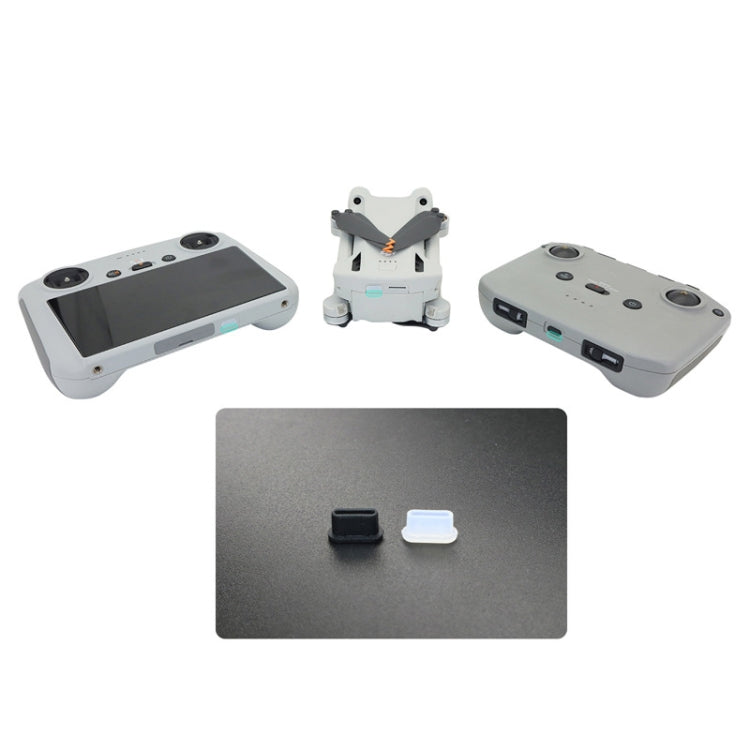 2 Sets Drone Body Remote Control Charging Port Dust Plug for DJI Mini 3 Pro(Transparent) - HoMEdemic™ 