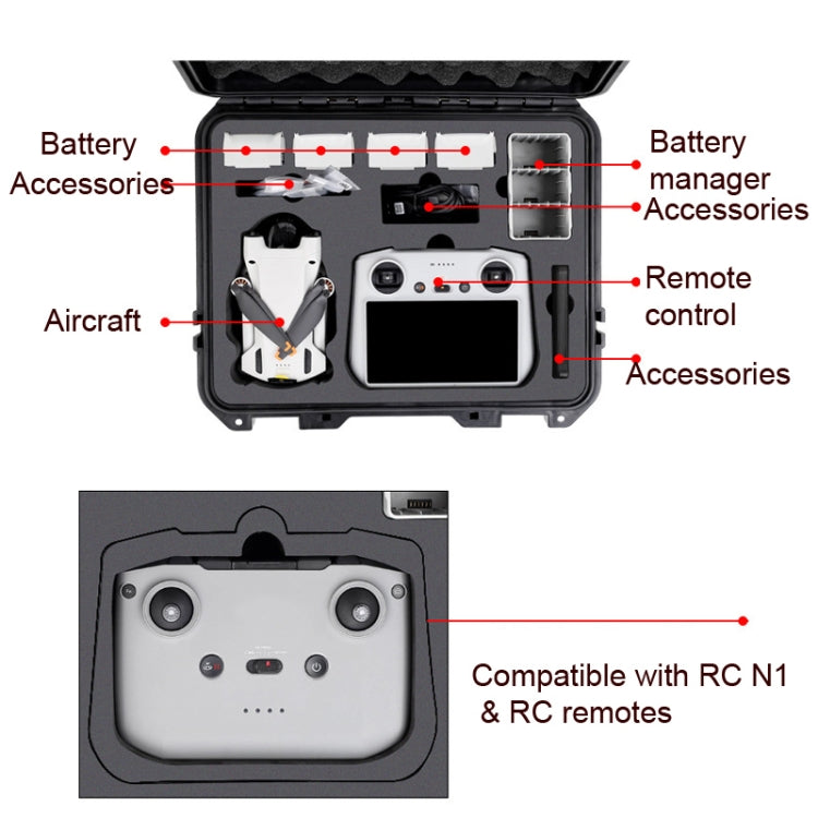 Waterproof Storage Box Carrying Protective Box for DJI Mini 3 Pro(Black) - HoMEdemic™ 
