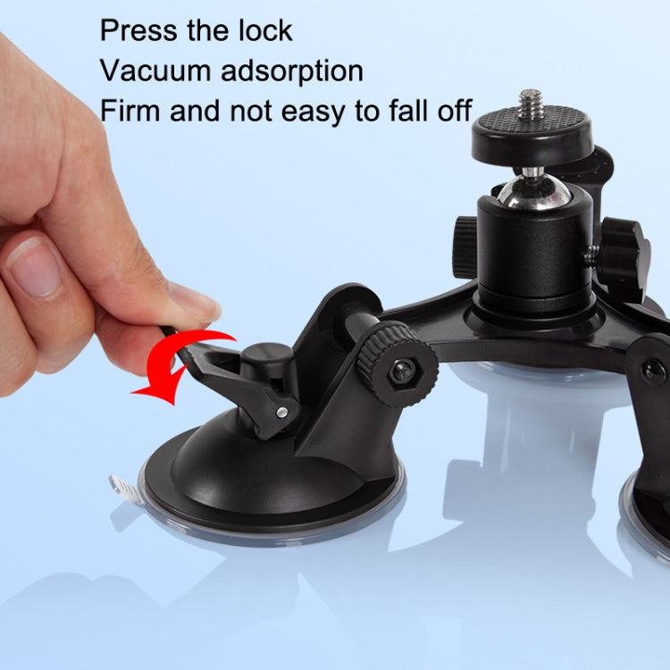 Car General Purpose Vehicle Bracket Suction Cup Fixed Glass Video Shooting Base, Shape: Suction Cup+PTZ+Gopro Screw - HoMEdemic™ 