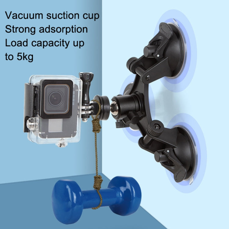 Car General Purpose Vehicle Bracket Suction Cup Fixed Glass Video Shooting Base, Shape: Suction Cup+PTZ+Gopro Screw - HoMEdemic™ 