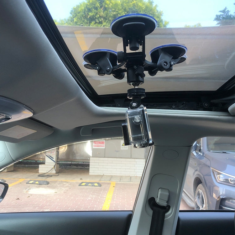 Car General Purpose Vehicle Bracket Suction Cup Fixed Glass Video Shooting Base, Shape: Suction Cup+PTZ+Gopro Screw - HoMEdemic™ 