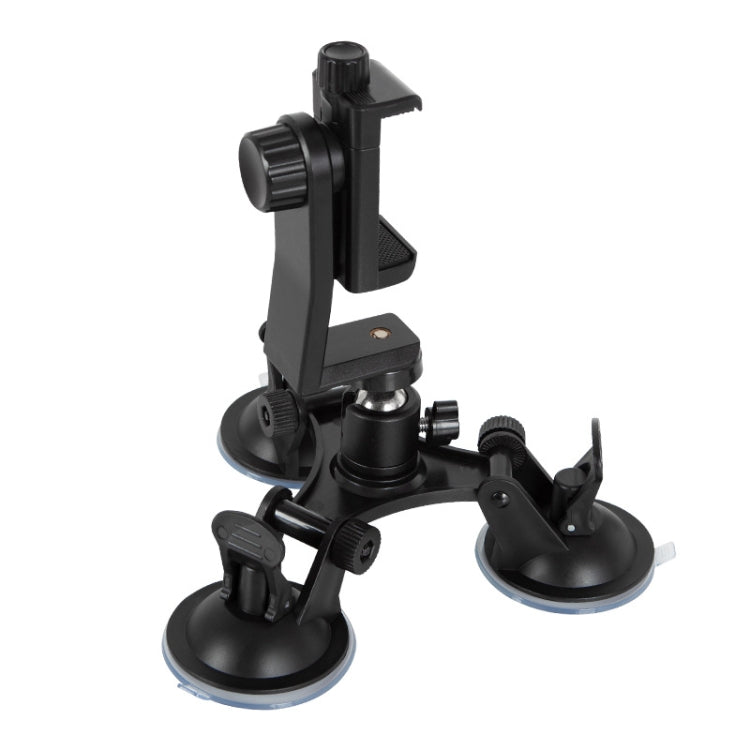 Car General Purpose Vehicle Bracket Suction Cup Fixed Glass Video Shooting Base, Shape: Suction Cup+PTZ+Phone Clip - HoMEdemic™ 