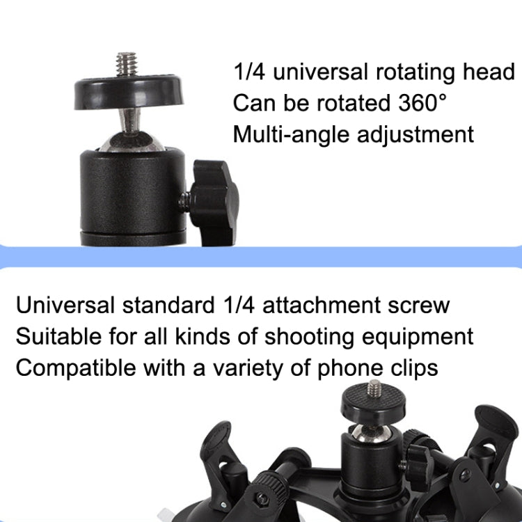 Car General Purpose Vehicle Bracket Suction Cup Fixed Glass Video Shooting Base, Shape: Suction Cup+PTZ+Phone Clip - HoMEdemic™ 