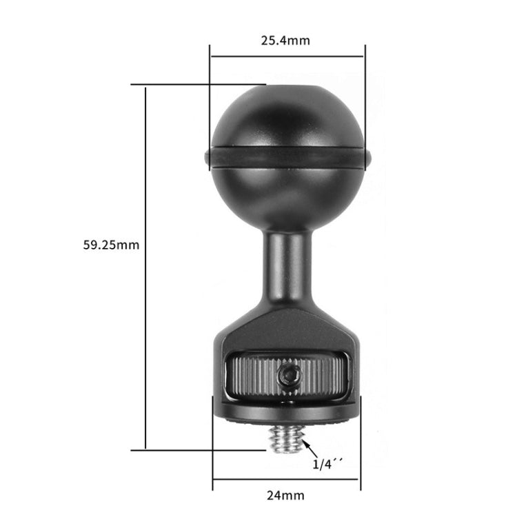 2.5cm Ball Head Clip for Action Camera Underwater Video Camera Light Diving Joint(Black) - HoMEdemic™ 