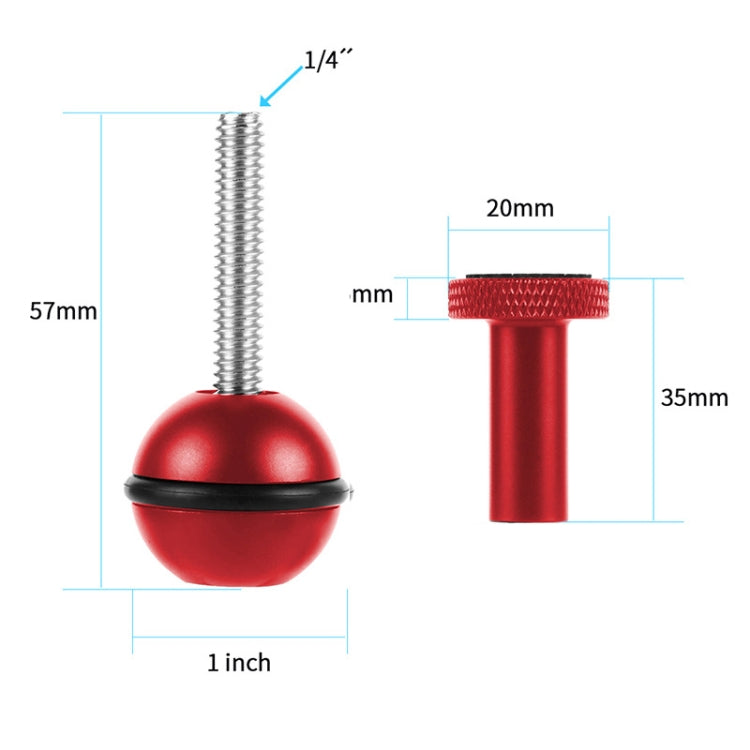 Ball Head Adapter Adjustable Screw Fixed Mount  Camera Underwater Diving Photography Lights Bracket(1/4 Inch Red) - HoMEdemic™ 